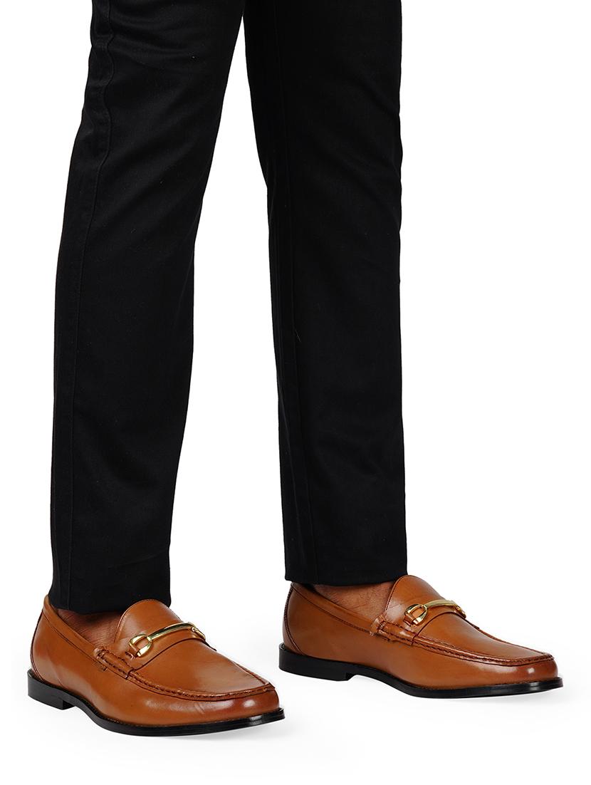 men solid brown slip on moccasin - 20478173 -  Standard Image - 1