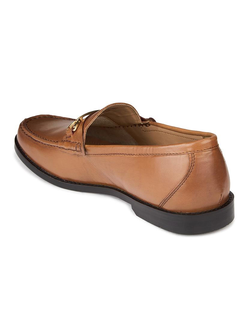 men solid brown slip on moccasin - 20478173 - Standard Image - 4