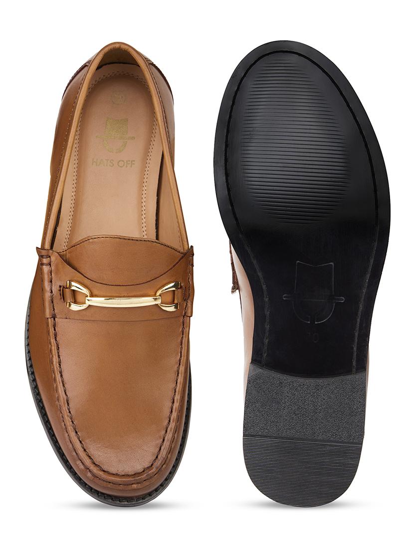 men solid brown slip on moccasin - 20478173 - Standard Image - 6