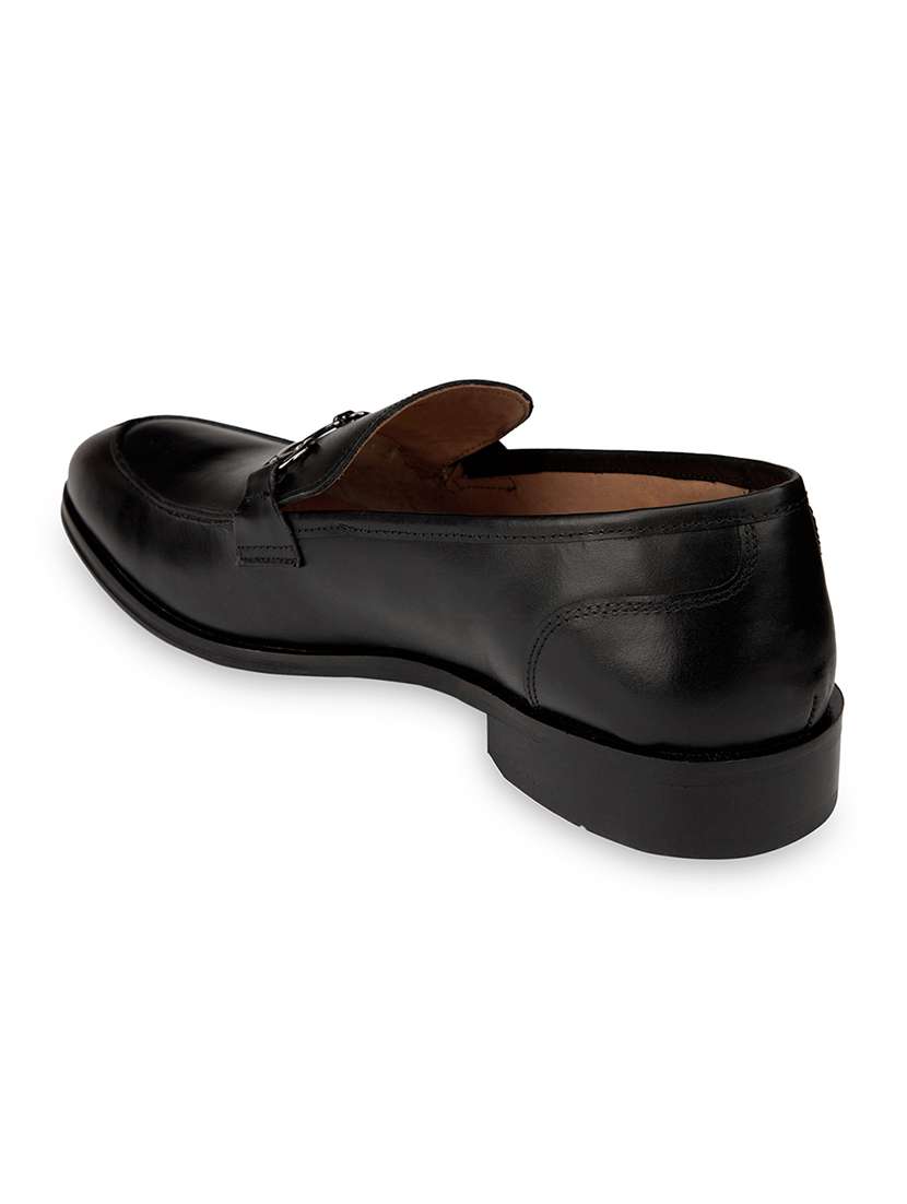 Men Solid Black Slip On Moccasin - 20478177 -  Standard Image - 4