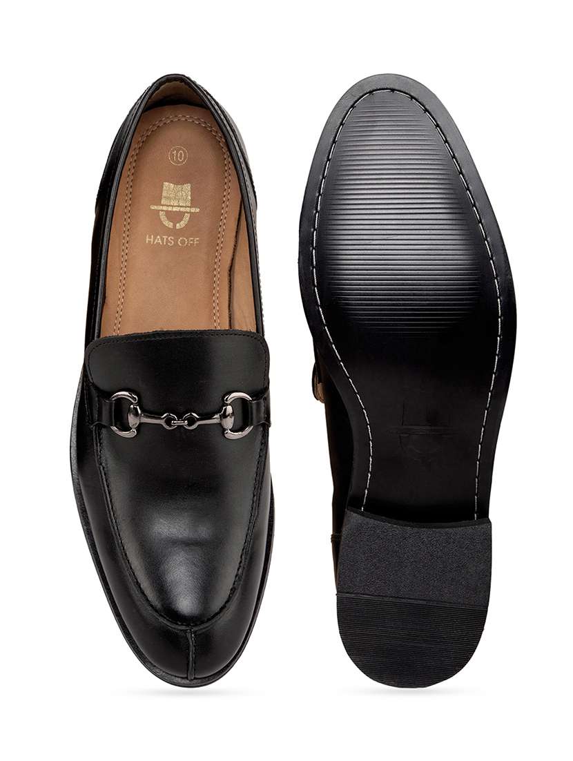 Men Solid Black Slip On Moccasin - 20478177 -  Standard Image - 6