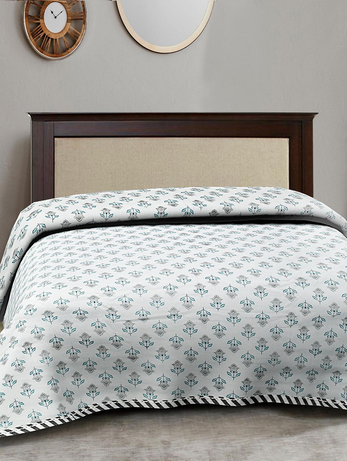 texstylers cotton reversible floral print 57 x 87 inches jaipuri single bed ac dohar - 20478361 -  Standard Image - 1