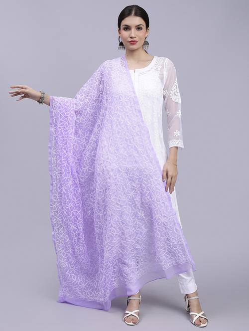 women lavender embroidered dupatta - 20478464 -  Standard Image - 0