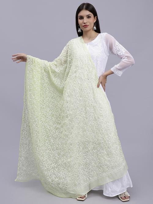 women green embroidered dupatta - 20478465 - Standard Image - 0