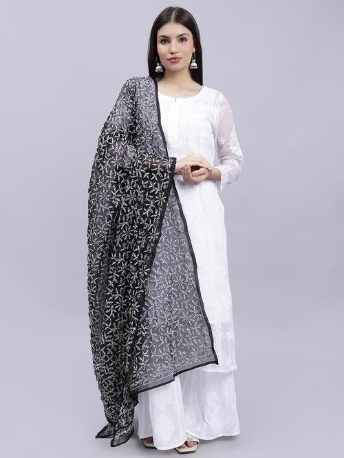 women black embroidered dupatta - 20478468 -  Standard Image - 0