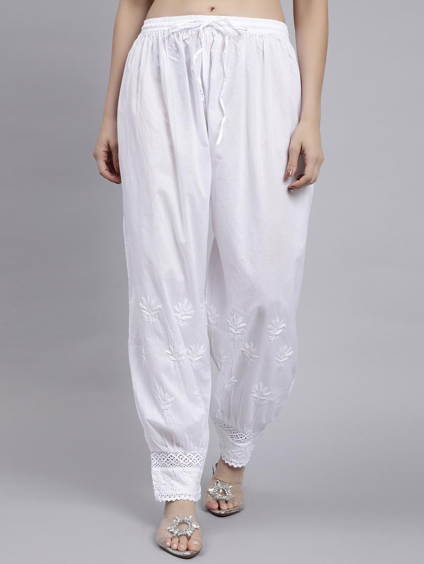 hand embroidered white harem pant - 20478473 - Zoom Image - 0