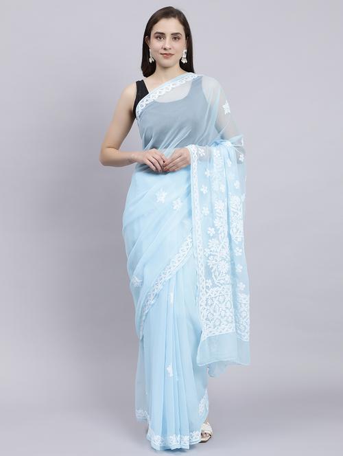 women's embroidered saree with blouse - 20478492 -  Standard Image - 0