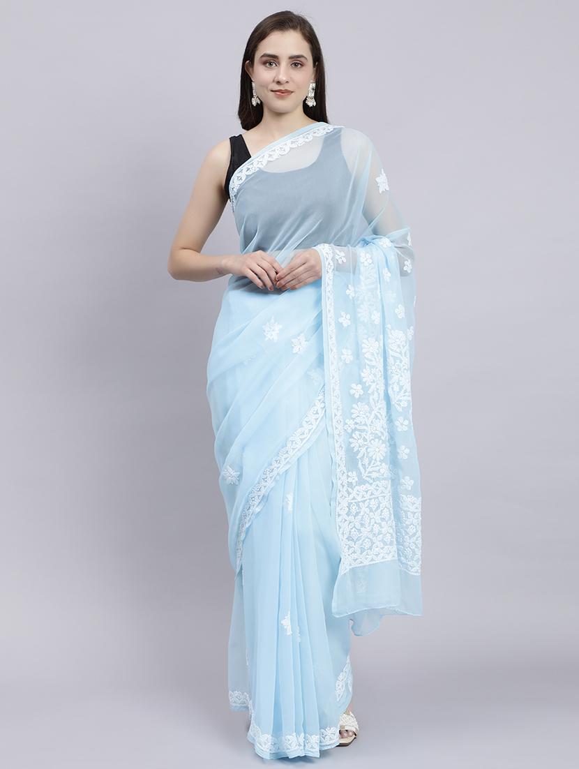 women's embroidered saree with blouse - 20478492 -  Zoom Image - 0