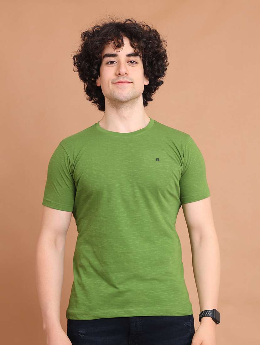 men round neck solid regular t-shirt - 20478530 -  Zoom Image - 0