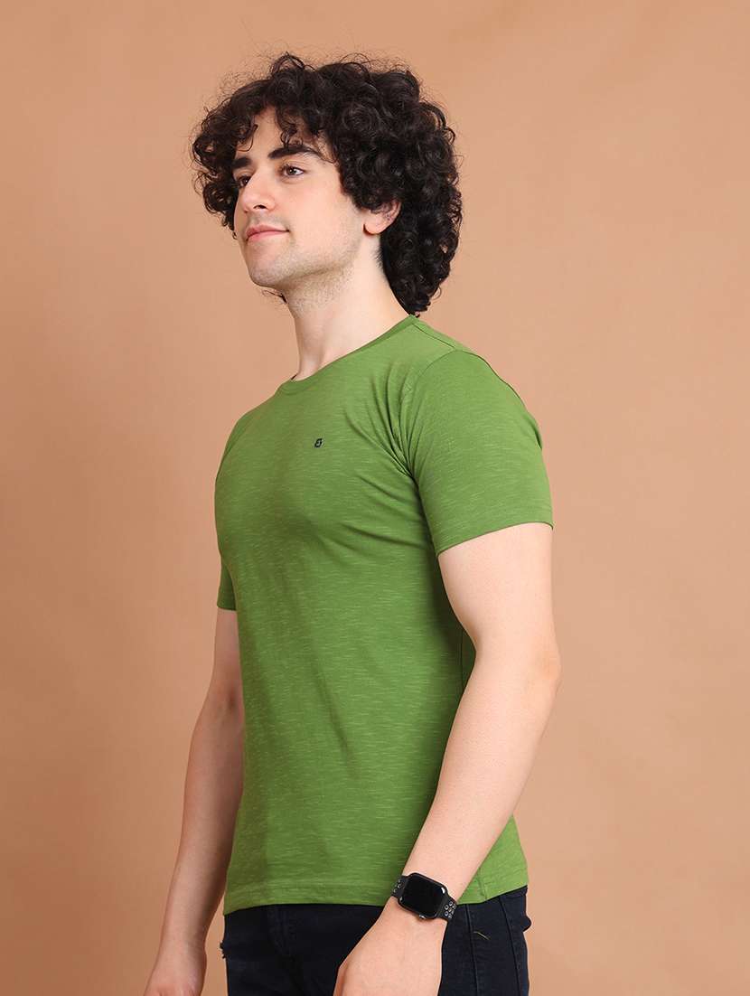 men round neck solid regular t-shirt - 20478530 -  Standard Image - 1
