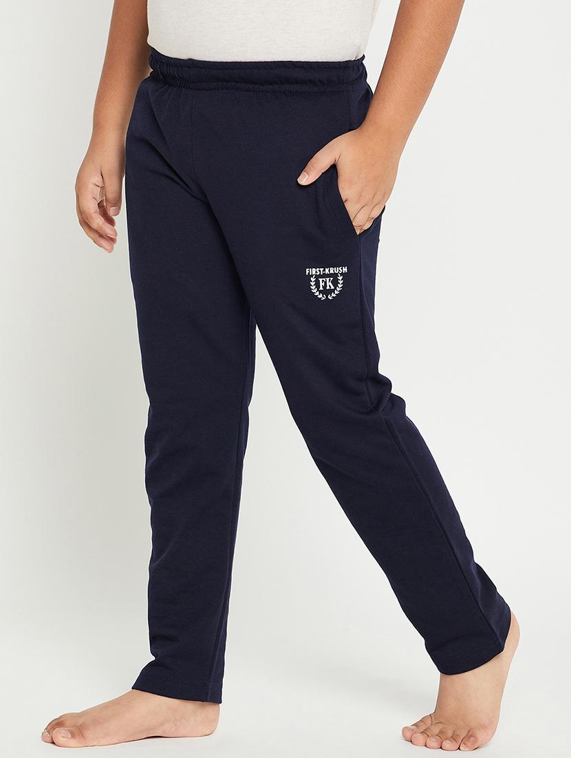 boys navy blue cotton casual trouser - 20478680 - Standard Image - 1