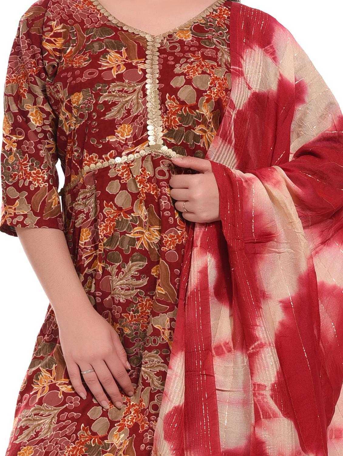 women red kurta pant set with dupatta - 20478829 - Standard Image - 4