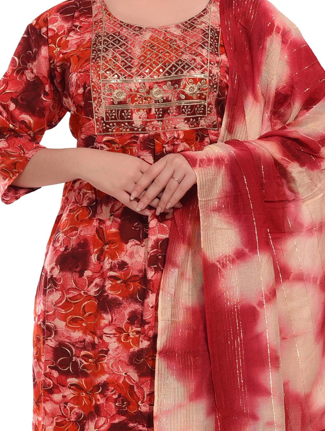 women red kurta salwar set with dupatta - 20478834 - Standard Image - 4