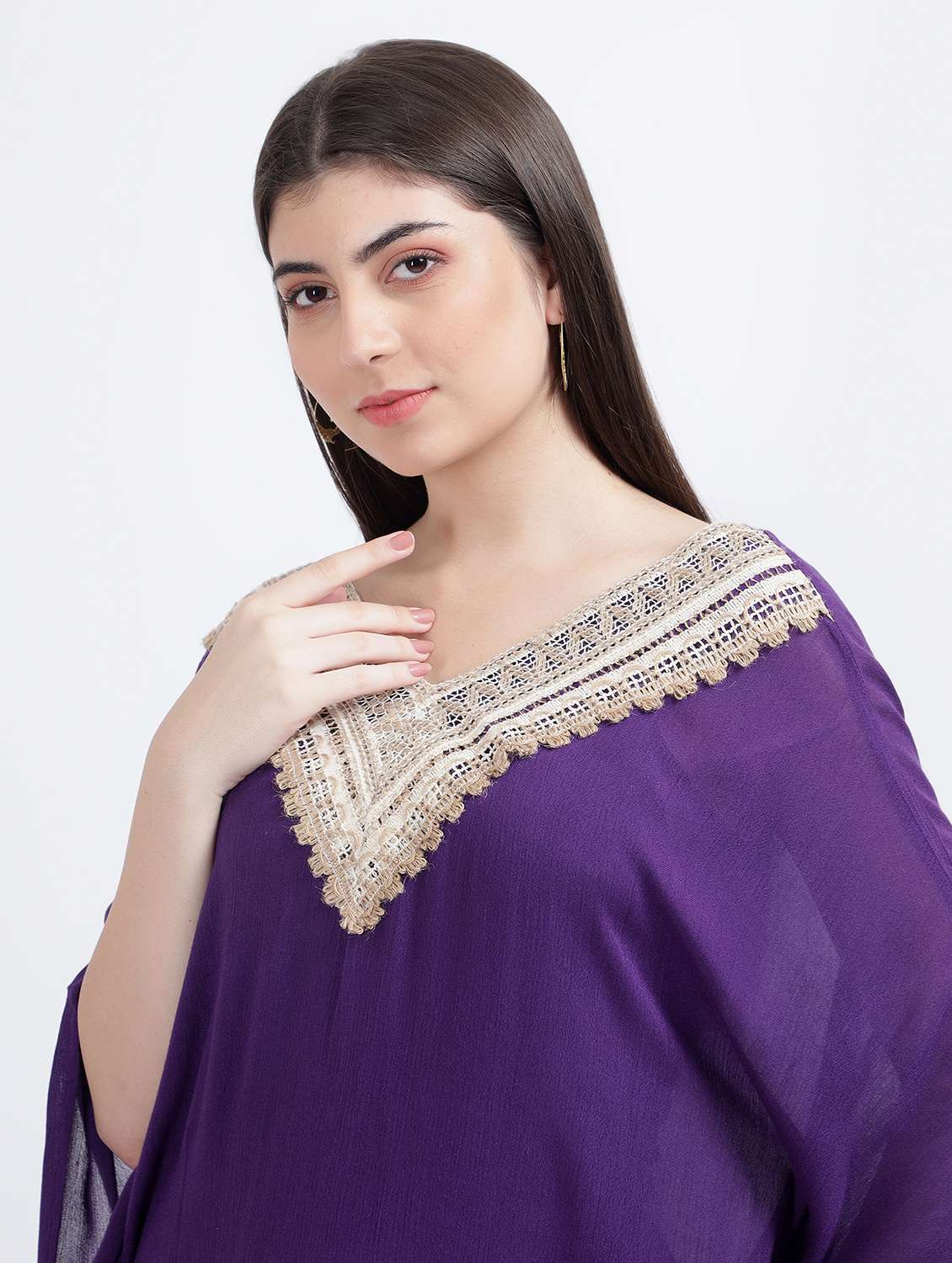 women solid kaftan and palazzo set - 20479012 -  Standard Image - 1