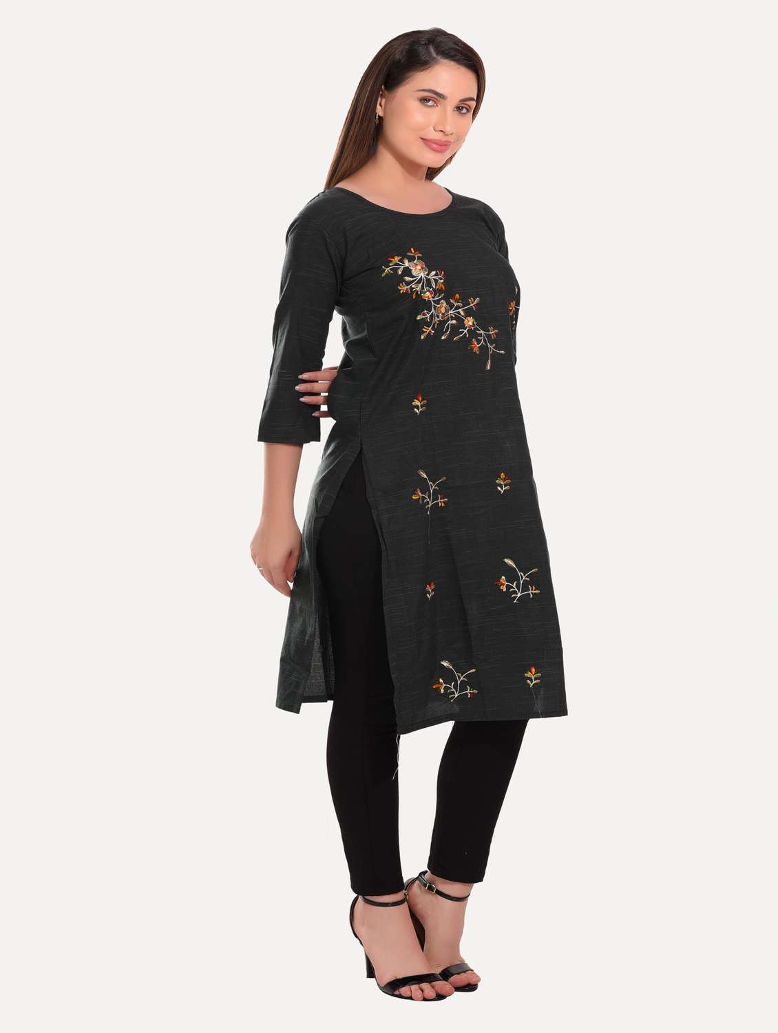 women embroidered straight kurta - 20479161 -  Standard Image - 1