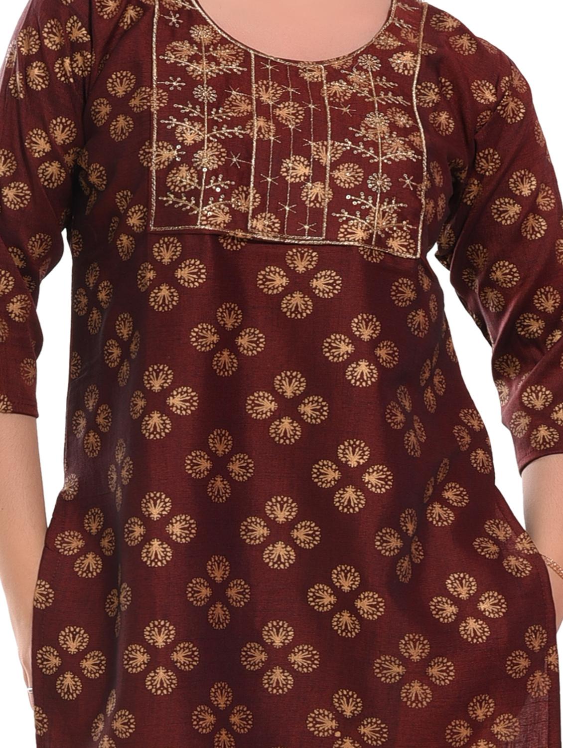 women foil printed straight kurta - 20479163 - Standard Image - 4