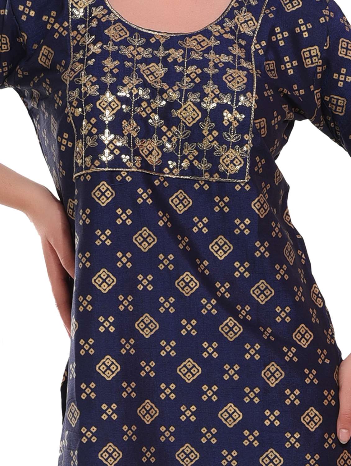 women bandhani printed straight kurta - 20479169 - Standard Image - 4