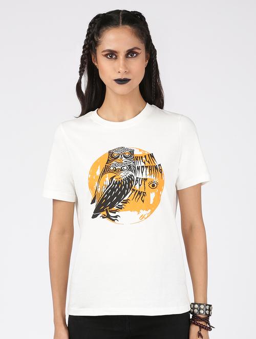 women's chest print crew neck t-shirt - 20483645 - Standard Image - 0
