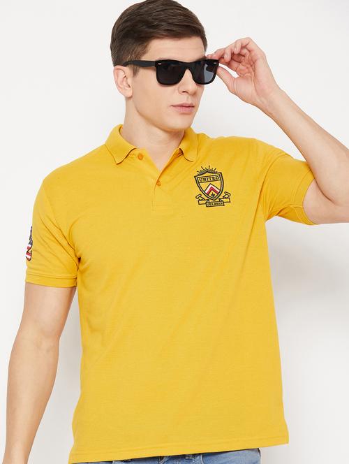 yellow solid polo t-shirt - 20483779 - Standard Image - 0