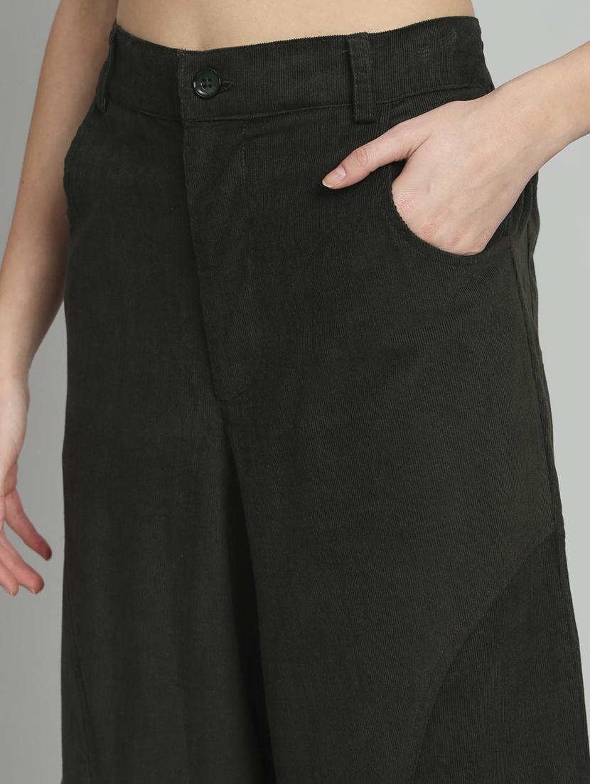 olive solid ankle length cargo - 20483796 - Standard Image - 4