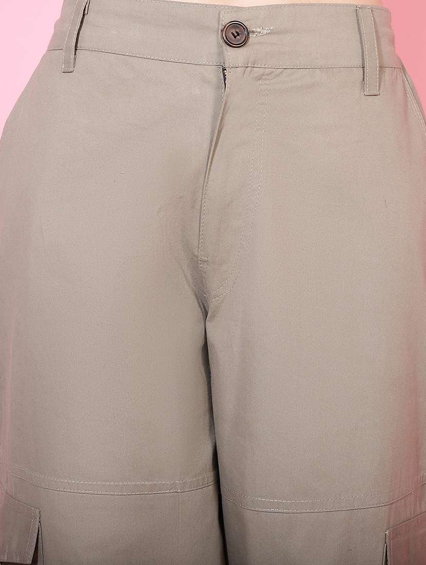 men solid beige cotton cargo trouser - 20483859 - Standard Image - 4