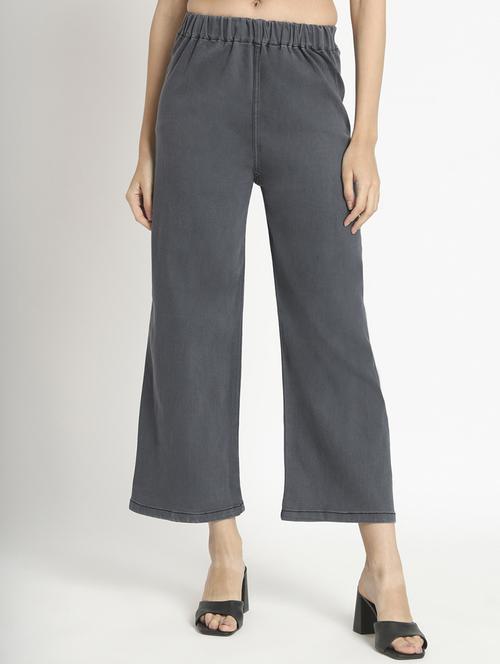 women solid wide leg trouser - 20483887 - Standard Image - 0