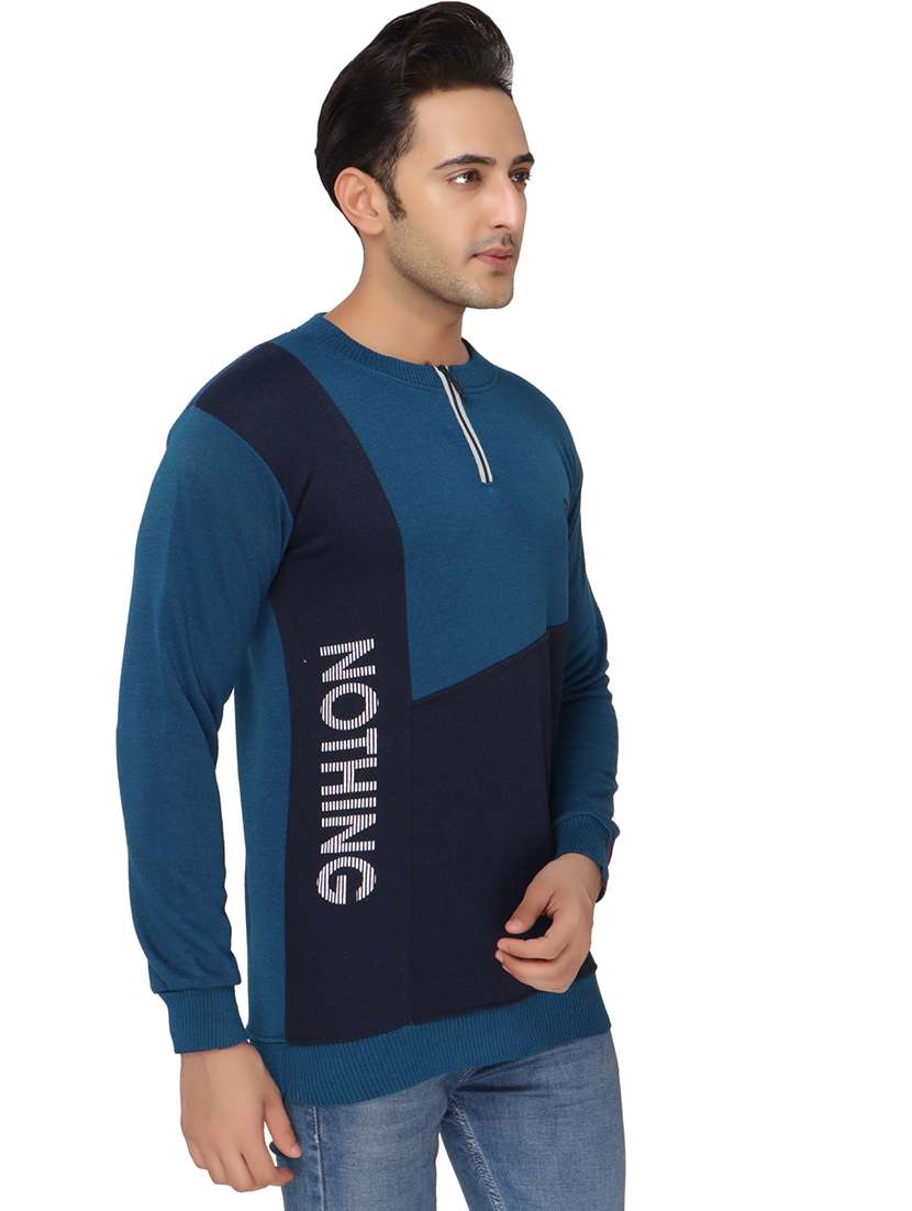 men color block long sleeve regular fit sweatshirt - 20484369 -  Standard Image - 1