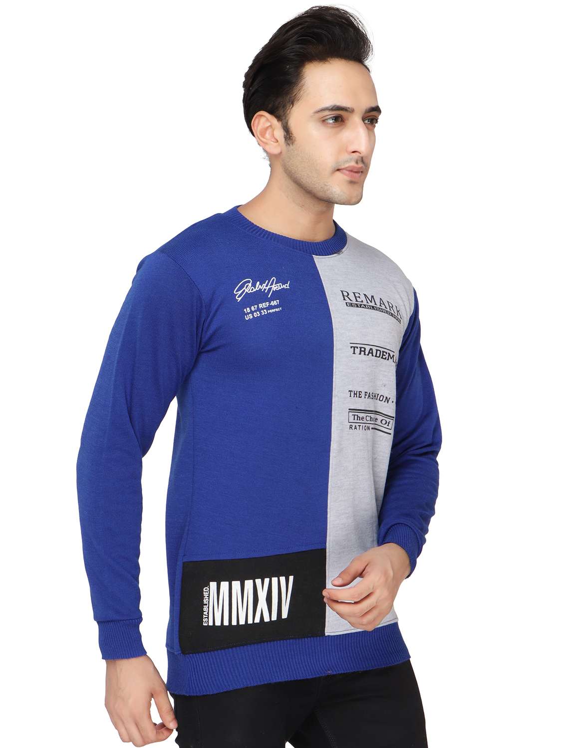 mens color block sweatshirt - 20484371 -  Standard Image - 1