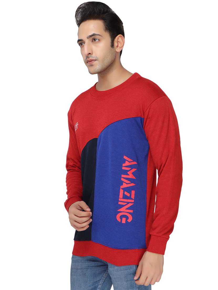 mens color block sweatshirt - 20484385 -  Standard Image - 1