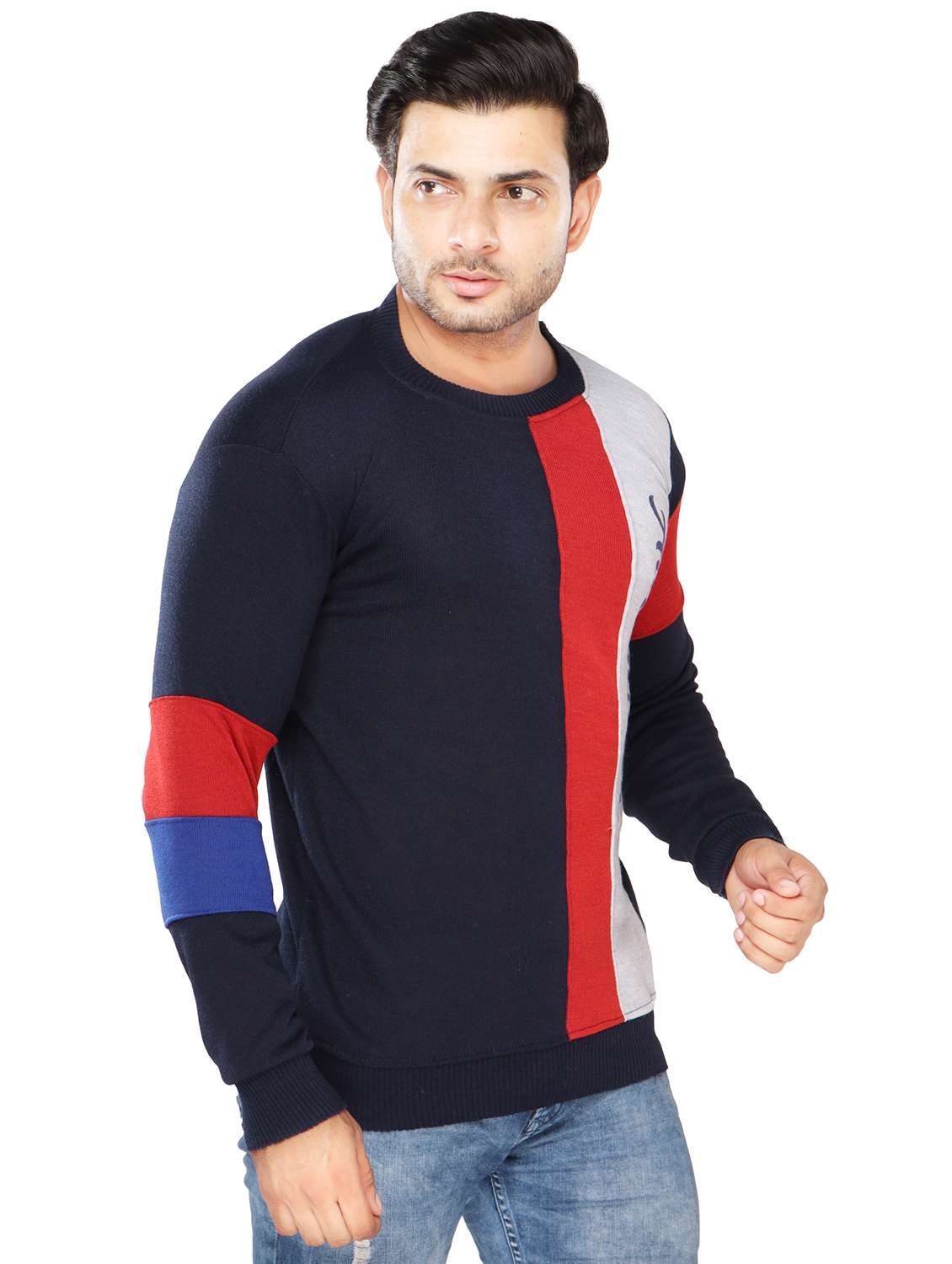 mens color block sweatshirt - 20484392 -  Standard Image - 1