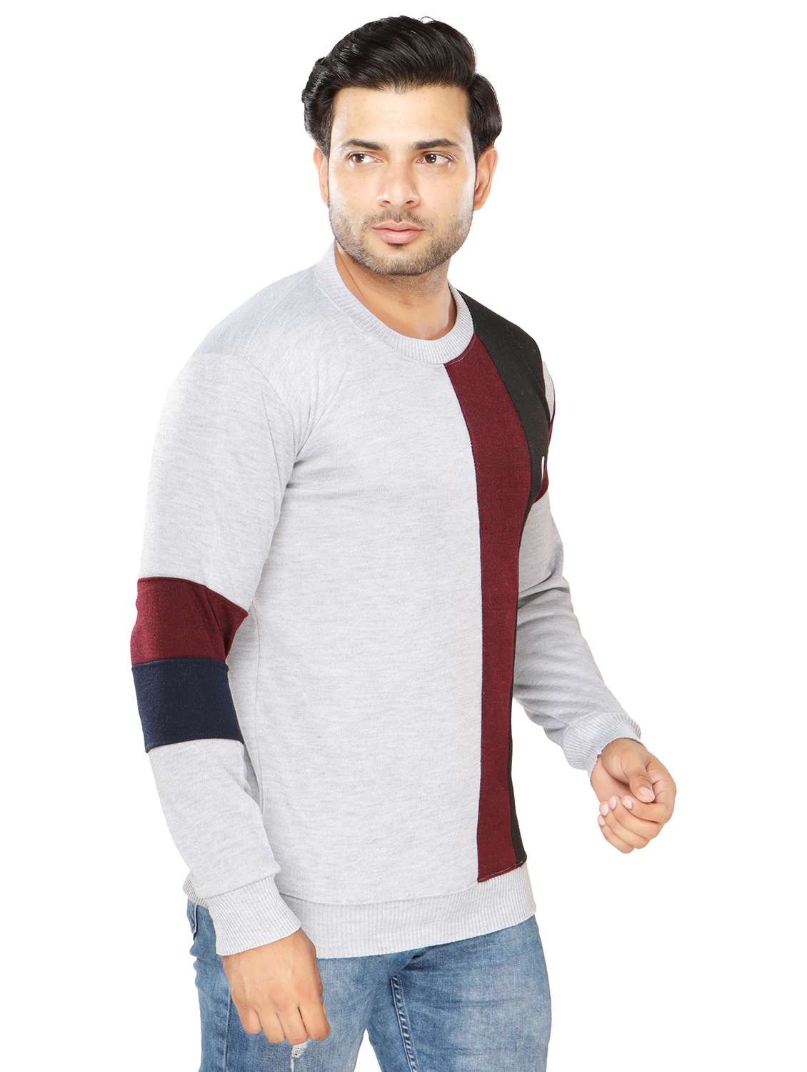 mens color block sweatshirt - 20484394 -  Standard Image - 1