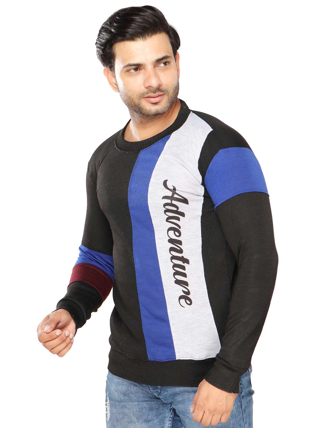 mens color block sweatshirt - 20484395 -  Standard Image - 1