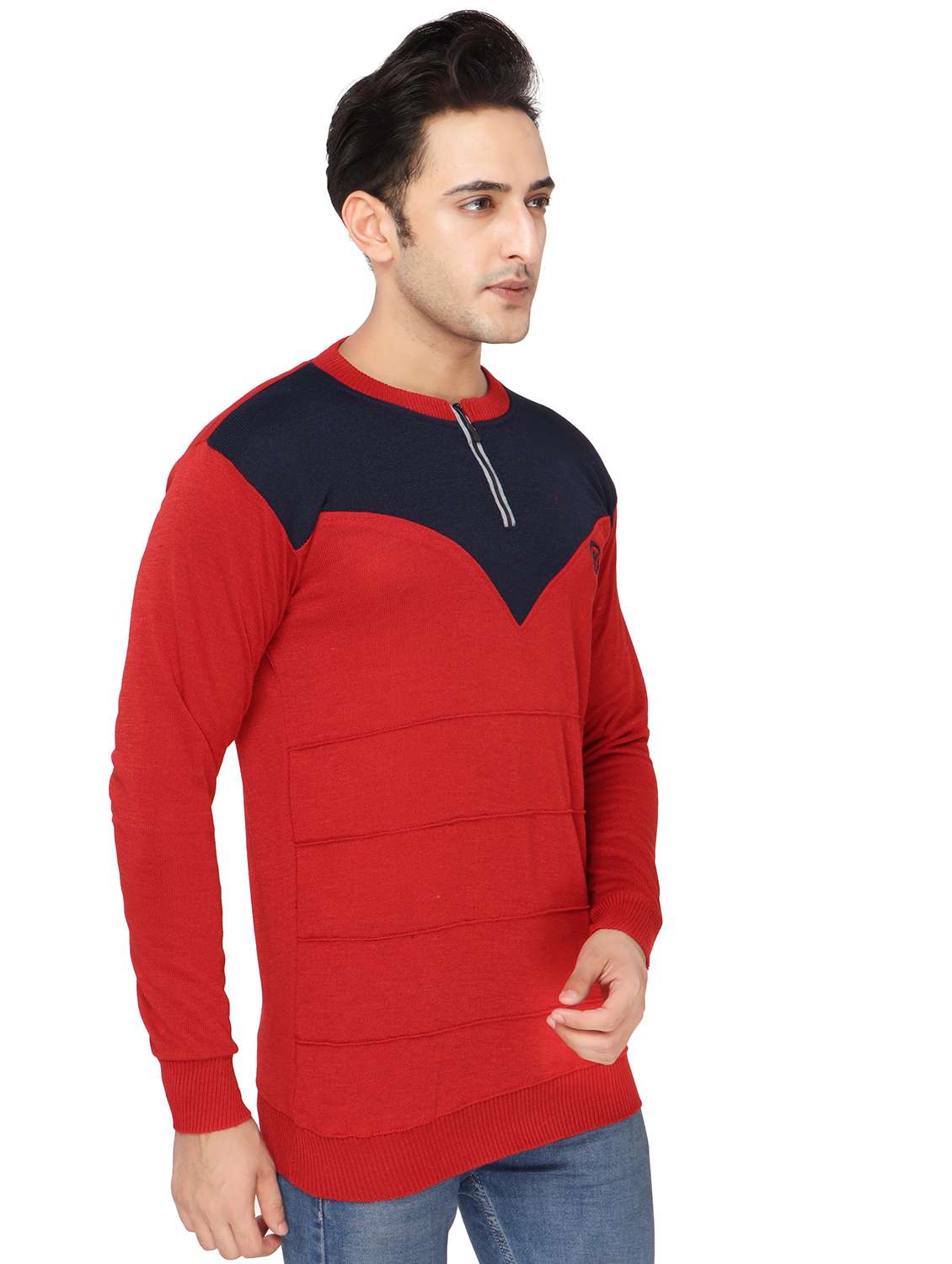 men color block long sleeve regular fit sweatshirt - 20484397 -  Standard Image - 1