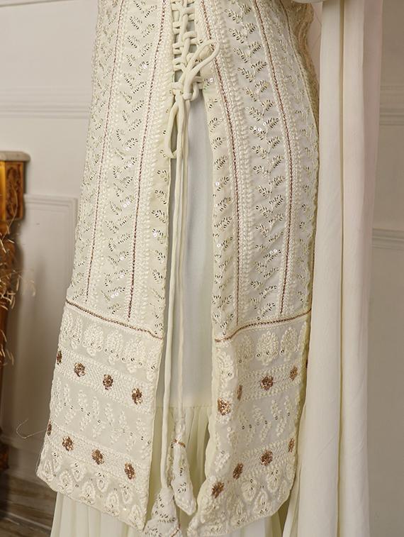 women off white kurta sharara set with dupatta - 20484571 - Standard Image - 4