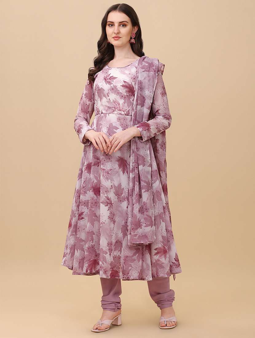 women printed kurta churidaar set with dupatta