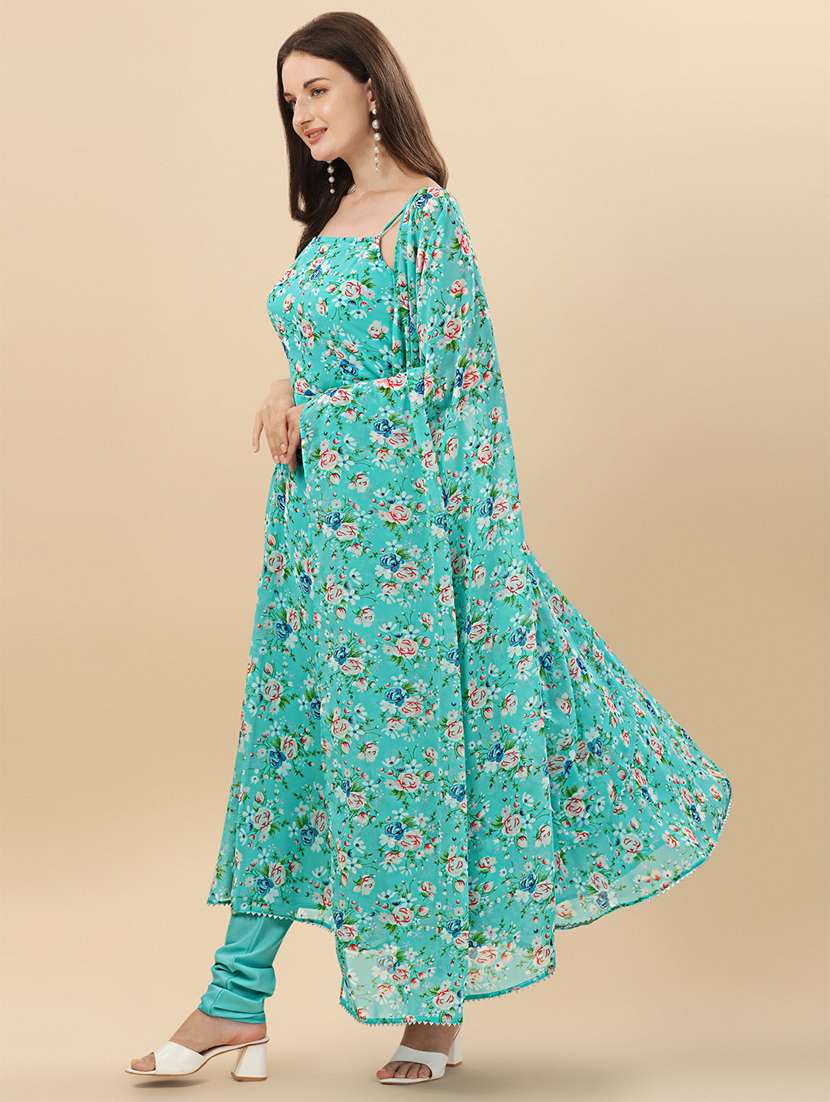 women floral printed kurta churidaar set with dupatta - 20484590 -  Standard Image - 1