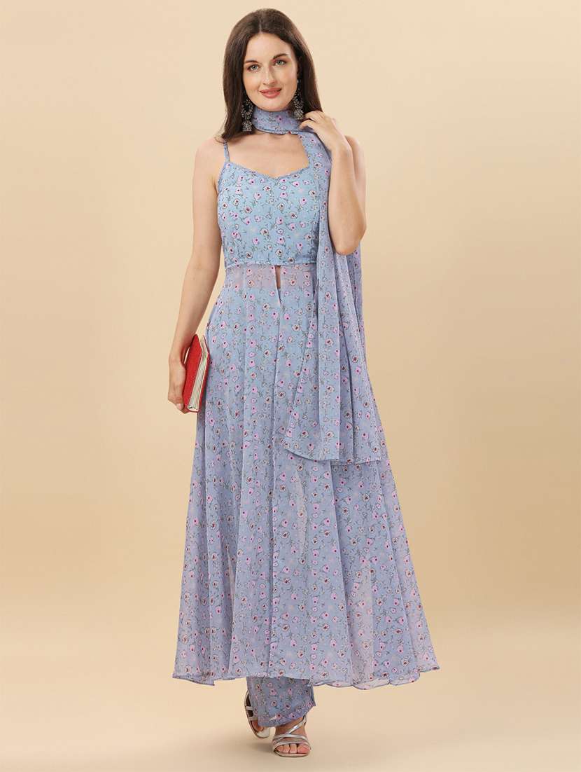 women floral printed kurta pant set with dupatta