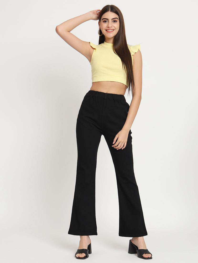 women solid black denim jeggings - 20484650 - Standard Image - 4