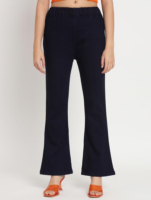 women solid navy blue denim jeggings - 20484652 - Standard Image - 0