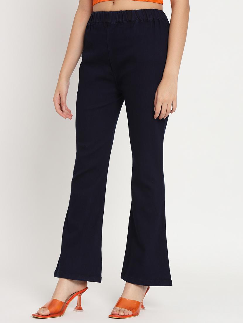 women solid navy blue denim jeggings - 20484652 -  Standard Image - 1