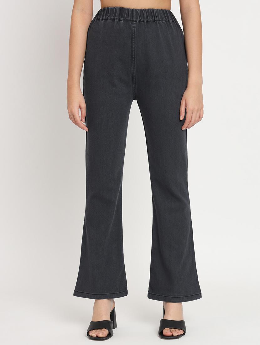 women solid charcoal denim jeggings - 20484654 -  Zoom Image - 0