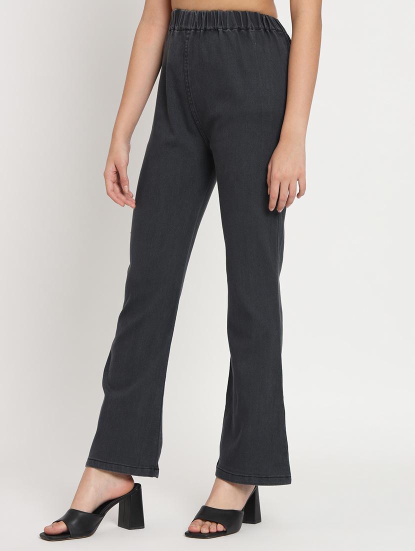 women solid charcoal denim jeggings - 20484654 -  Standard Image - 1