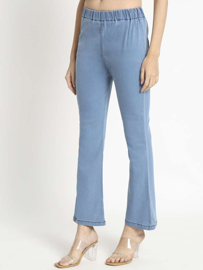 women solid light blue denim jeggings - 20484655 -  Standard Image - 1