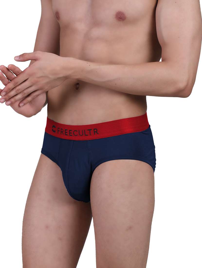 men navy blue set of 2 solid micro modal trunk briefs - 20484767 -  Standard Image - 1