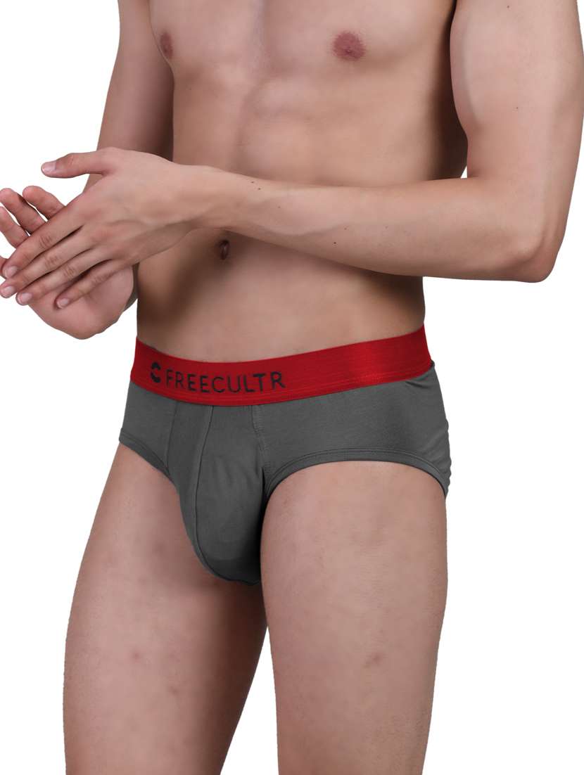 men grey set of 2 solid micro modal hipster briefs - 20484773 -  Standard Image - 1