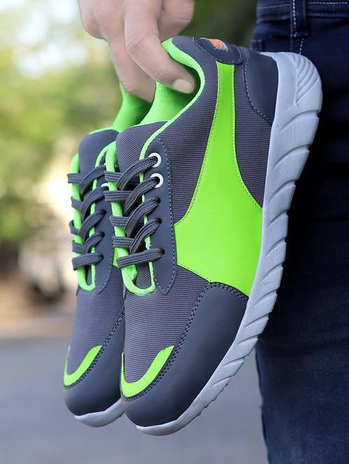 men grey lace up sneaker - 20484841 - Standard Image - 0