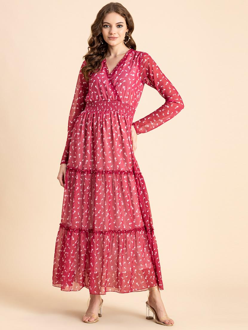 pink floral tiered dress - 20484878 -  Zoom Image - 0