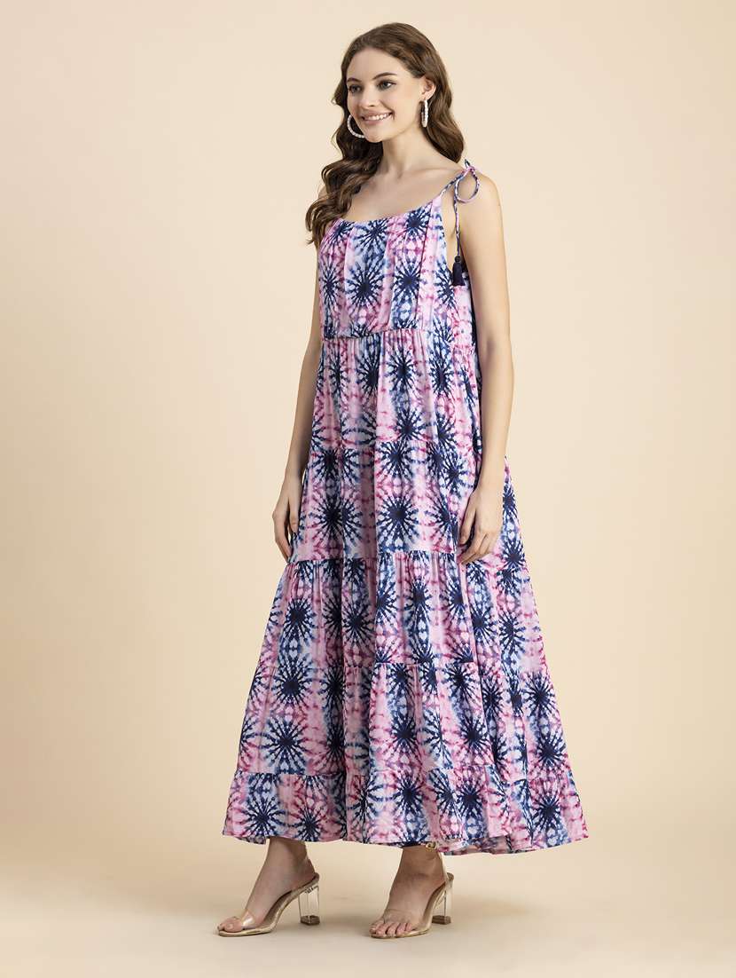 multi colored printed tiered dress - 20484898 -  Standard Image - 1