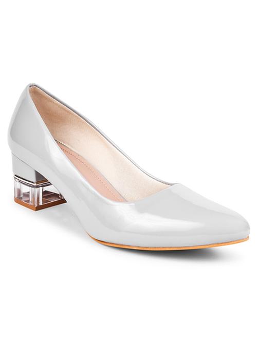women solid silver slip on pumps - 20485126 - Standard Image - 0