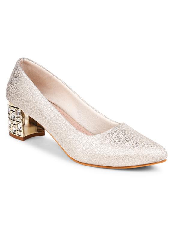 women textured silver slip on ballerina - 20485130 -  Zoom Image - 0